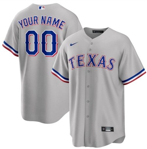 Youth Texas Rangers Active Player Custom Gray Cool Base Stitched Baseball Jersey